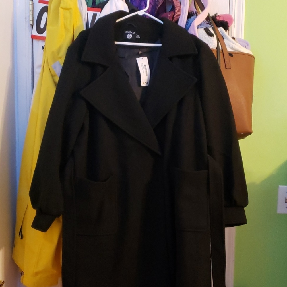 Belted Wool Look Coat